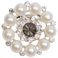 Alfinete de gravata Imperial Riding Crystal Pérola