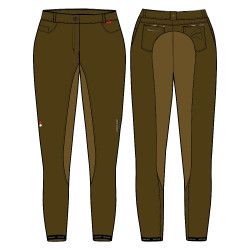 Calça de equitação Euro-Star Indigo Diamond Full Mocca Castanho