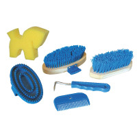 Kit de limpeza com 7 peças em mochila Kerbl Azul