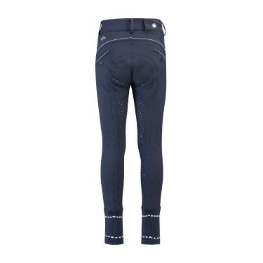 Calças de equitação HV Polo James Boys FullGrip Azul-marinho