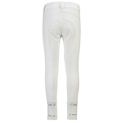 Calça de equitação HV Polo June Girls FullGrip Branco