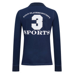 Polo Favouritas EQ de mangas compridas HV Polo Denim mesclado Azul