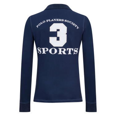 Polo Favouritas EQ de mangas compridas HV Polo Denim mesclado Azul