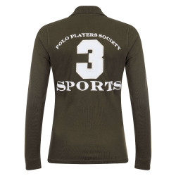 Polo Favouritas EQ de mangas compridas HV Polo Exército Kaki