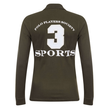 Polo Favouritas EQ de mangas compridas HV Polo Exército Kaki