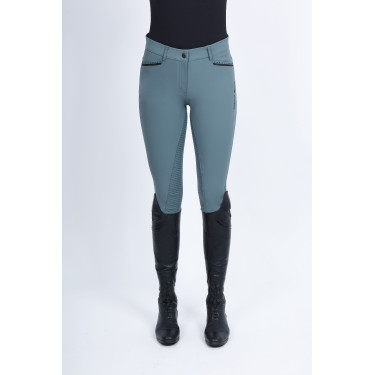 Calça de equitação Imperial Riding El Capone cintura alta FullGrip Sálvia escura Azul