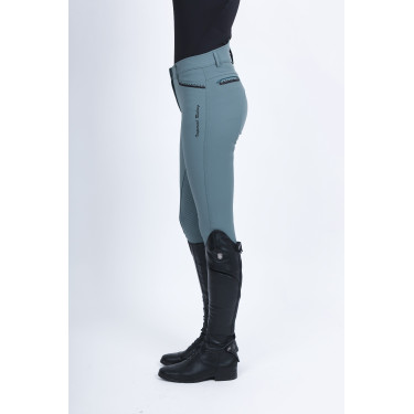 Calça de equitação Imperial Riding El Capone cintura alta FullGrip Sálvia escura Azul