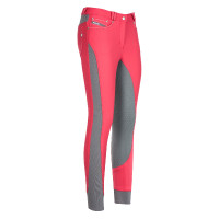 Calça de equitação Euro-Star Laureta FullGrip feminina Lichia Vermelho Calça de equitação Euro-Star Laureta FullGrip feminina Lichia Vermelho