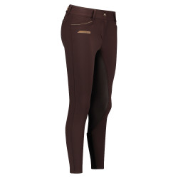 Calça de equitação Euro-Star Arion FullGrip feminina Grão de café Castanho