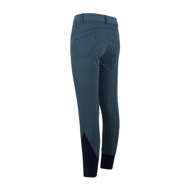 Calça de equitação Easy Rider Elodie Diamond FullGrip infantil Azul-noite