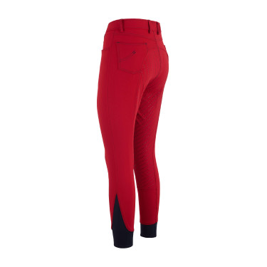 Calça de equitação Easy Rider Evita FullGrip Vermelho Calça de equitação Easy Rider Evita FullGrip Vermelho
