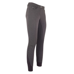 Calça de equitação Easy Rider Evita FullGrip Pérola fumê Cinzento