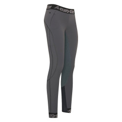 Calça de equitação Euro-Star Athletic Softshell FullGrip Periscópio Cinzento