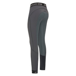 Calça de equitação Euro-Star Athletic Softshell FullGrip Periscópio Cinzento