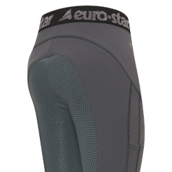 Calça de equitação Euro-Star Athletic Softshell FullGrip Periscópio Cinzento