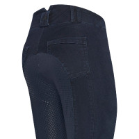 Calça de equitação Euro-Star Slim Shape Denim FullGrip Denim azul escuro Calça de equitação Euro-Star Slim Shape Denim FullGrip Denim azul escuro