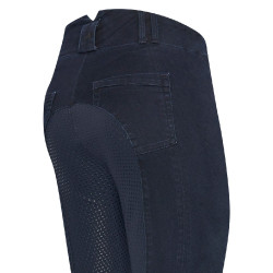 Calça de equitação Euro-Star Slim Shape Denim FullGrip Denim azul escuro Calça de equitação Euro-Star Slim Shape Denim FullGrip Denim azul escuro