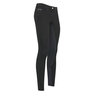 Calça de equitação Euro-Star Indigo Diamond Den. FullGrip Denim preto