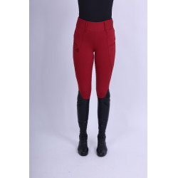Legging de equitação Easy Rider Don FullGrip Veludo vermelho Bordô Legging de equitação Easy Rider Don FullGrip Veludo vermelho Bordô