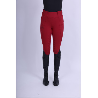 Legging de equitação Easy Rider Don FullGrip Veludo vermelho Bordô Legging de equitação Easy Rider Don FullGrip Veludo vermelho Bordô