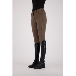 Calça de equitação Euro-Star Arista Fashion dia. FullGrip Gota de chocolate Castanho Calça de equitação Euro-Star Arista Fashion dia. FullGrip Gota de chocolate Castanho