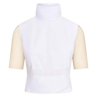 Crop top de competição Euro-Star Flying Fearless Branco nude