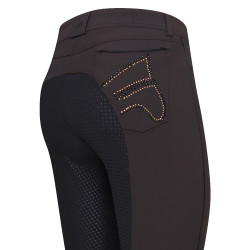 Calça de equitação Euro-Star Indigo Diamond FullGrip Euro-Star sential Castanho / dourado Calça de equitação Euro-Star Indigo Diamond FullGrip Euro-Star sential Castanho / dourado