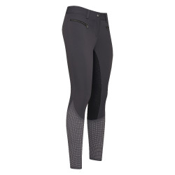 Calça de equitação Euro-star Airflow FullGrip Periscópio Cinzento