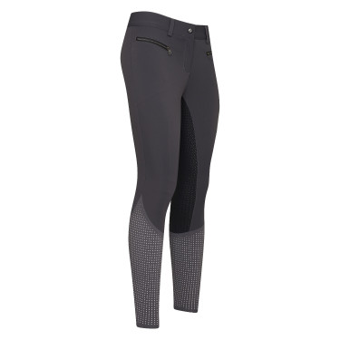 Calça de equitação Euro-star Airflow FullGrip Periscópio Cinzento