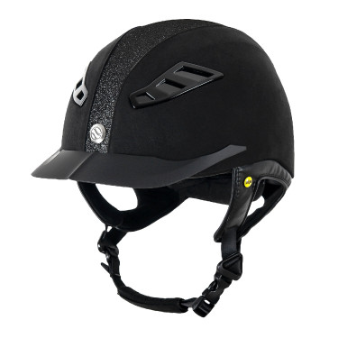 Capacete Back on Track® EQ3 Lynx Microfibra/Strass Preto Capacete Back on Track® EQ3 Lynx Microfibra/Strass Preto
