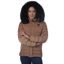 Parka feminina Sarnia Flags & Cup Moca Castanho
