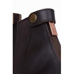 Botas de couro Rose com fecho éclair frontal Horze Castanho escuro Botas de couro Rose com fecho éclair frontal Horze Castanho escuro