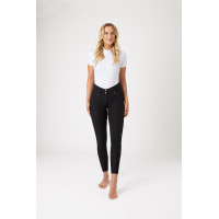 Calça leve com reforços de couro elástico Angelina feminina Horze Preto Calça leve com reforços de couro elástico Angelina feminina Horze Preto
