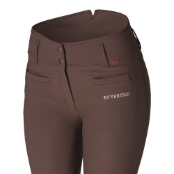 Calça de equitação térmica com fundo integral de silicone Tiffany feminino B Vertigo Chocolate Castanho