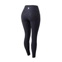 Calça com assento em camurça silicone e cintura alta feminina Horze Azul-marinho escuro