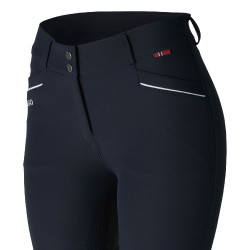 Calça de equitação com fundo integral em silicone adelgaçante Patricia feminino B Vertigo Azul-marinho escuro / branco Calça de equitação com fundo integral em silicone adelgaçante Patricia feminino B Vertigo Azul-marinho escuro / branco
