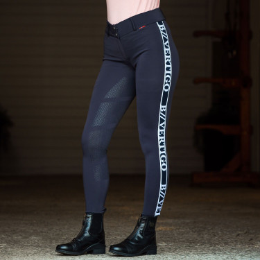 Calça de equitação funcional de cintura alta com grip de silicone integral Angelika feminino B Vertigo Azul-marinho escuro Calça de equitação funcional de cintura alta com grip de silicone integral Angelika feminino B Vertigo Azul-marinho escuro