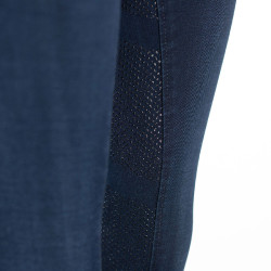 Calça de equitação jeans com grip de silicone integral Elle mulher B Vertigo Azul escuro