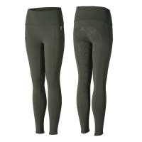 Legging de cobertura total Gillian para criança Horze Verde cáqui escaravelho