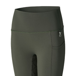 Legging de cobertura total Gillian para criança Horze Verde cáqui escaravelho