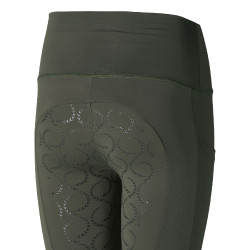 Legging de cobertura total Gillian para criança Horze Verde cáqui escaravelho