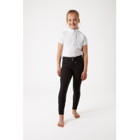 Calça de equitação Grand Prix com culote de silicone infantil Horze Preto Calça de equitação Grand Prix com culote de silicone infantil Horze Preto