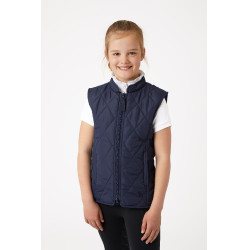 Casaco acolchoado clássico infantil Horze Casaco pea coat azul escuro