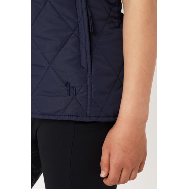Casaco acolchoado clássico infantil Horze Casaco pea coat azul escuro Casaco acolchoado clássico infantil Horze Casaco pea coat azul escuro