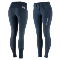 Calça de equitação Meghan com grip de silicone em fundo integral feminino B Vertigo Azul-marinho escuro Calça de equitação Meghan com grip de silicone em fundo integral feminino B Vertigo Azul-marinho escuro