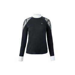Polo de competição em renda com mangas compridas Sylvie Horze Azul-marinho escuro Polo de competição em renda com mangas compridas Sylvie Horze Azul-marinho escuro