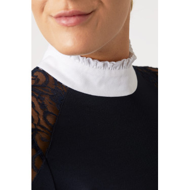 Polo de competição em renda com mangas compridas Sylvie Horze Azul-marinho escuro Polo de competição em renda com mangas compridas Sylvie Horze Azul-marinho escuro