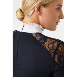 Polo de competição em renda com mangas compridas Sylvie Horze Azul-marinho escuro Polo de competição em renda com mangas compridas Sylvie Horze Azul-marinho escuro