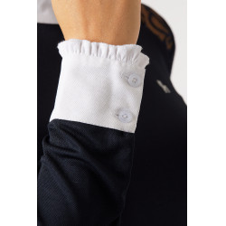 Polo de competição em renda com mangas compridas Sylvie Horze Azul-marinho escuro Polo de competição em renda com mangas compridas Sylvie Horze Azul-marinho escuro