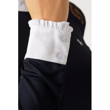 Polo de competição em renda com mangas compridas Sylvie Horze Azul-marinho escuro Polo de competição em renda com mangas compridas Sylvie Horze Azul-marinho escuro